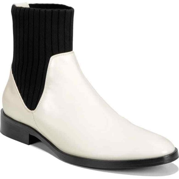Vince Shoes - VINCE Perlow Off White Leather Women's Sock Bootie